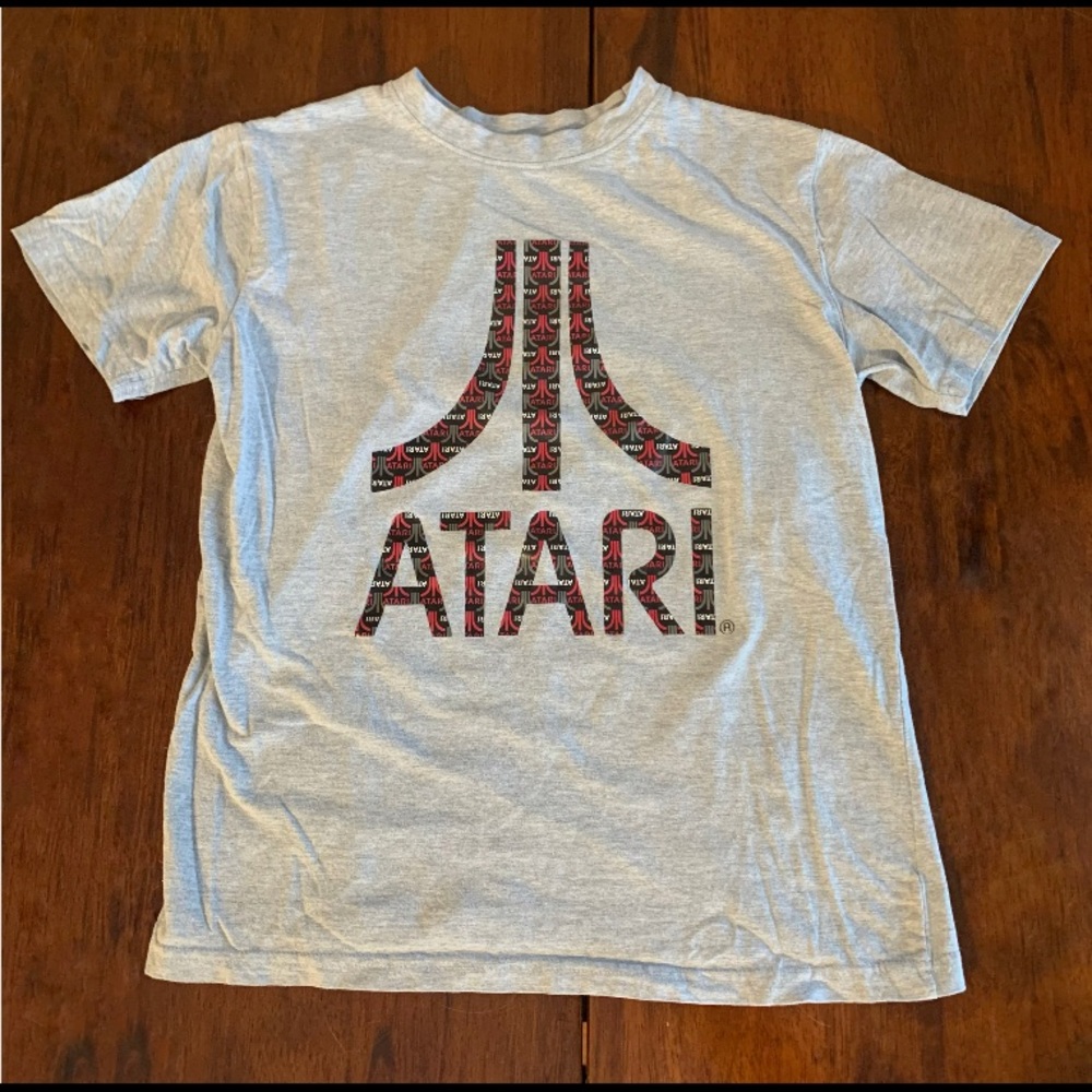 Kid’s Atari Logo Gamer T-Shirt, Grey, size XL